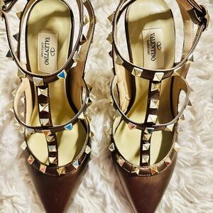 Valentino Garavani Brown Studded Heels